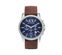 Armani Exchange Watch for Men, Quarz-Chronographenwerk und 45mm Gehäusegröße mit Lederarmband