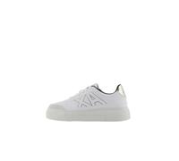 Armani Exchange Damen Kurt, Low Cut, Platform Sole, Colour Contrasts Sneaker, Op.White + Pale, 38 EU