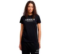 Armani Exchange Women's Arte Sella, Shiny Logo Lettering,Regular Fit,Black,XL