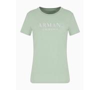 Armani Exchange Women's Arte Sella, Shiny Logo Lettering,Regular Fit,Green,S