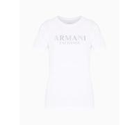 Armani Exchange Women's Arte Sella, Shiny Logo Lettering,Regular Fit,White,L