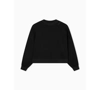 Armani Exchange Women's Cuffed Sleeve Logo Lettering Relaxed fit, Sweatshirt, Black, L