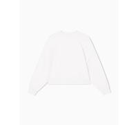 Armani Exchange Women's Cuffed Sleeve Logo Lettering Relaxed fit, Sweatshirt, White, L