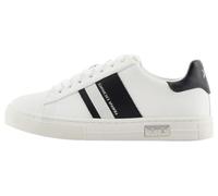 Armani Exchange Women's Cup Sole Mina, Back tab with Logo and Metal Logo Detail on Side, Black+ Off White, 36.5