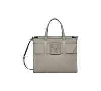 Armani Exchange Women's Essential, Susie, tone on tone logo closure shopping bag, Brown, one size