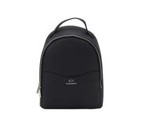 Armani Exchange Women's Essential, Wave, Silver Printed Logo Backpack, Black