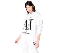 Armani Exchange Women's, Icon Project Hoodie, Embroidered Logo Hooded Sweatshirt, Opt. White, M