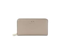 Armani Exchange Women's Jane Classic Metal Logo Card Coin Pocket Gold Zip Around Padlock Travel Accessory- Travel Wallet,Beige,One Size