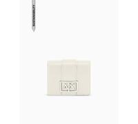 Armani Exchange Women's Jodie Metal Logo Classic Mini Travel Accessory- Travel Wallet,Off White,One Size