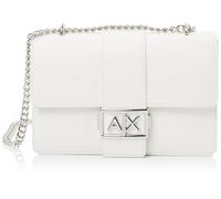 Armani Exchange Women's Jodie, Metal Silver Logo, chain strap, MESSENGER BAG, Off White, One size