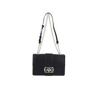 Armani Exchange Women's Jodie, sustainable, gold chain shoulder strap Crossbody M, Black, One size
