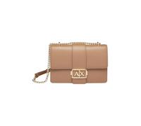 Armani Exchange Women's Jodie, sustainable, gold chain shoulder strap Crossbody M, Beige, One size