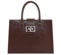 Armani Exchange Women's Jodie, Sustainable, Metal Silver Logo, SHOPPING BAG, Brown, One size