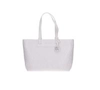 Armani Exchange Women's Liz, essential, logo squared charm, SHOPPING BAG, Off White, One size