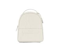 Armani Exchange Women's Liz, Pebble all over Logo, Silver Zip Backpack Off White One size