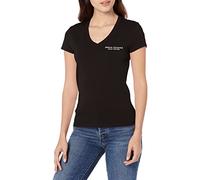 Armani Exchange Women's Milano/New York Logo Slim Fit V-Neck Tee T-Shirt, Black, Mittel