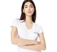 Armani Exchange Women's Milano/New York Logo Slim Fit V-Neck Tee White,M