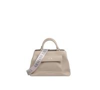 Armani Exchange Women's Nicole, Sustainable, Silver Logo, Front Pocket, SHOPPING BAG, Beige, One size