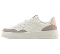 Armani Exchange Women's Seattle, Suede Details, Embroidered Logo, Off White+ Taupe+ Rose, 36.5