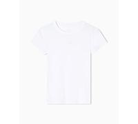 Armani Exchange Women's Short Sleeve Front Logo Lettering Slim fit, T-Shirt, White, S