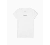 Armani Exchange Women's Short Sleeve Milano New York Front Logo T-Shirt, White, M