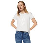 Armani Exchange Women's Short Sleeve Tone on Tone Logo Print Regular Boxy fit, T-Shirt, White, S