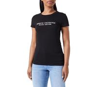 Armani Exchange Women's Slim Fit Milano New York Crewneck T-Shirt Black,S