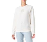 Armani Exchange Women's Square Logo, Round Neck Sweatshirt White,XS