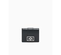 Armani Exchange Women's Sustainable, Logo Metal Plate, mini Wallet, Black, One Size