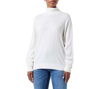 Armani Exchange Women's Turtle Neck, Ribbed Cuffs, Side Embroidered Logo Sweater White, M