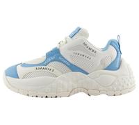 Armani Exchange Women's Vedder, Microsuede clean Essential Look, Off White+ Blue, 38