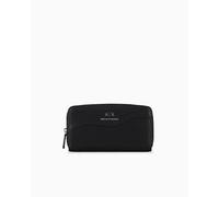 Armani Exchange Women's Zip Around Bi-Fold Wallet, Black