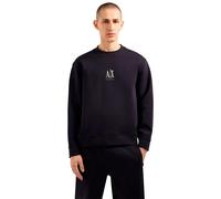AX ARMANI EXCHANGE Herren Sweatshirt - Pullover, Rundhals, Logo, Baumwoll-Mix Dunkelblau XL