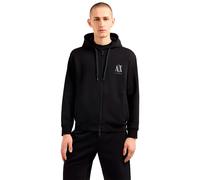 Armani Exchange Herren Hoodie Icon Project – gesticktes Logo, Full-Zip, Baumwoll-Mix, Schwarz XL
