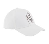 Armani Exchange Men's Curved Visor Contrast Front Logo Baseball Cap, Off White, TU