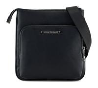 Armani Exchange Herren-Umhängetasche Double Pockets – mittige Logo-Schriftzug-Plakette – Schwarz