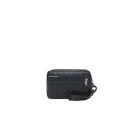 Armani Exchange Kulturbeutel Liam, schwarz, Lederimitat, 22 x 14 x 6 cm