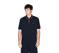 AX ARMANI EXCHANGE Herren Poloshirt - Logo, Cotton Stretch, Kontraststreifen Dunkelblau 2XL