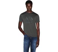 A|X ARMANI EXCHANGE Herren T-Shirt - Rundhals, Kurzarm, Logoprint, Baumwolle M Grau