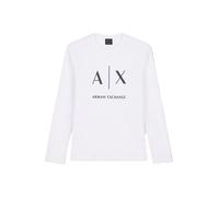 ARMANI EXCHANGE Longsleeve Herren Slim Fit Langarm Rundhals Baumwolle weiß, L
