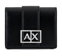 Armani Exchange Damen Mini-Geldbörse – nachhaltig, Logo-Metallplatte – Schwarz, Einheitsgröße