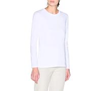 Armani Exchange Women's Long Sleeve Side Tone on Tone Logo T-Shirt, White, M