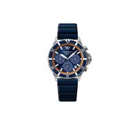 Chronograph EMPORIO ARMANI, dunkelblau, orange, Armbanduhren, Herren, Armbanduhr, Solar, Herrenuhr, Silikonarmband, analog, Tag (82634611-0) dunkelblau, orange