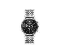 Emporio Armani Herrenchronograph AR11772 – Edelstahl, rundes schwarzes Zifferblatt, silber