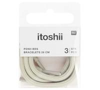 Armbänder 3er Set, Itoshii Ponii, Schnürsenkel-Style, 28 cm (Grau)