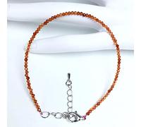 Armbänder Für Damen,2Mm Naturstein Orange Granat Kristall Armband Mode Facettierte Perlen Einstellbare Energie Edelsteine Perlenarmband Böhmen Strand Party Schmuck Für Männer Frauen Geschenk
