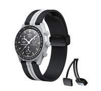 Armbänder für Moonswatch Watch, 20 mm, weiches Silikonarmband, kompatibel mit Omega x Swatch MoonSwatch Speedmaster Uhr, Schnellverschluss-Magnetschnalle, wasserdichtes Ersatzarmband für Swatch Omega,