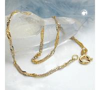 Armband 1,8mm Singapur bicolor 14Kt GOLD 19cm