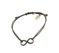 Armband 1113 RG, braunes Band, rosefarbenes Unendlichkeitszeichen 1 St