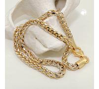 Armband 2,4mm Zopfkette bicolor 14Kt GOLD 19cm